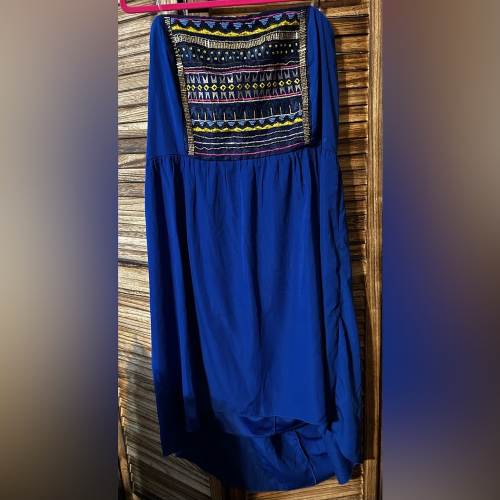 Maurice’s Blue Embroidered Women's strapless dress